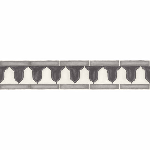 Zellige Border - Soot & Snow By Cole & Son
