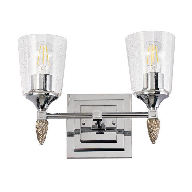 Vetiver 2 Light Bath Bar in Chrome By Lucas + McKearn