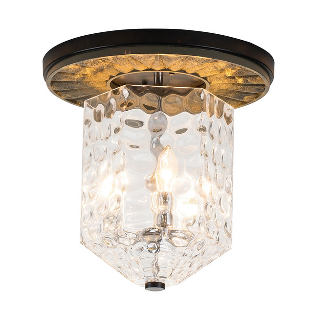 Navarre 3 Light Flush in Grey and Black By Lucas + McKearn