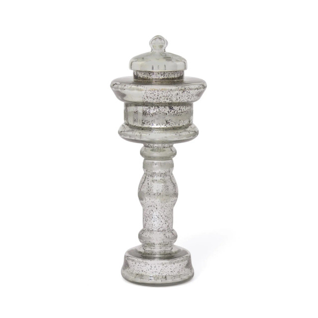 Leah Antique Silver Jar with Lid