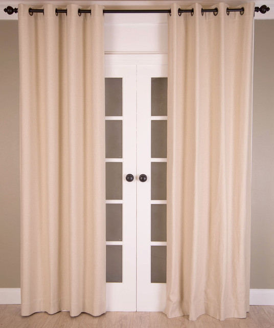 Basket Weave Grommet Curtain in Ecru by Ellora Casa by India's Heritage