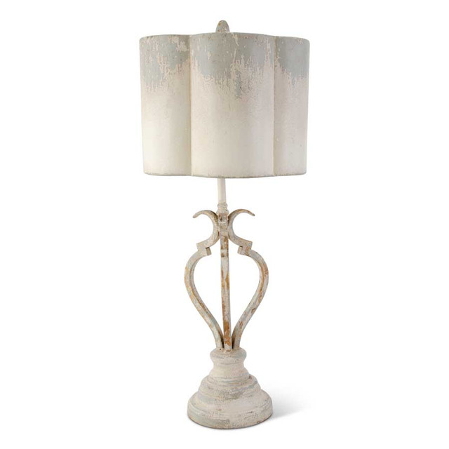 28 Inch Distressed Metal Square Base Lamp - K&K Interiors