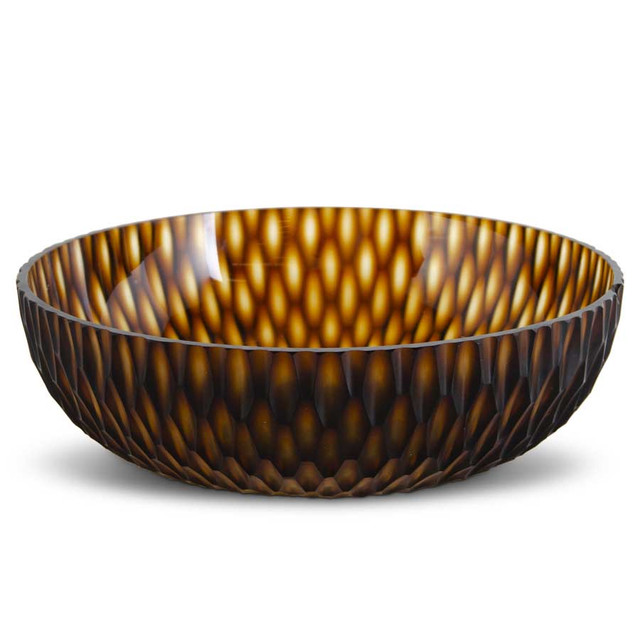 12.25 Inch Brown Chisel Cut Bowl