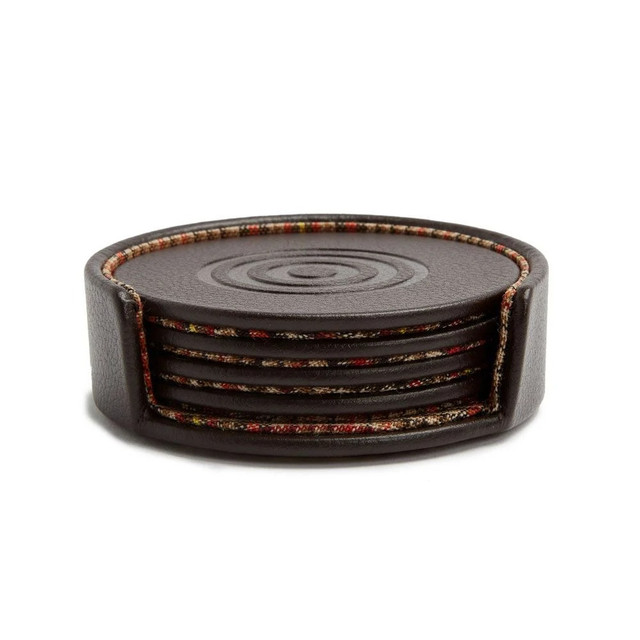 WOLF - WM Brown Set of 4 Coasters with Case