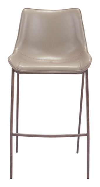 Zuo Modern Magnus Bar Chair Gray & Walnut