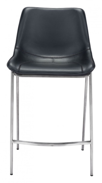 Zuo Modern Magnus Counter Chair Black & Silver