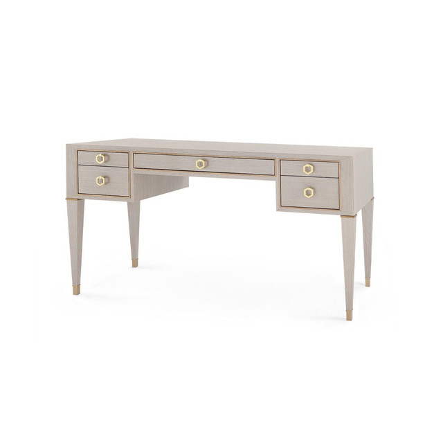 Morris Desk, Taupe Gray and Champagne