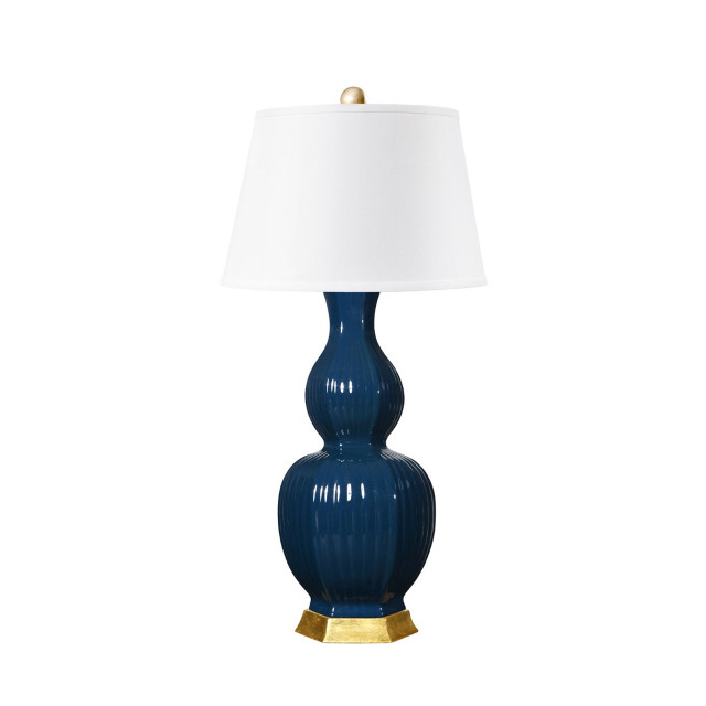 Villa & House - Delft Lamp with Shade, Navy Blue