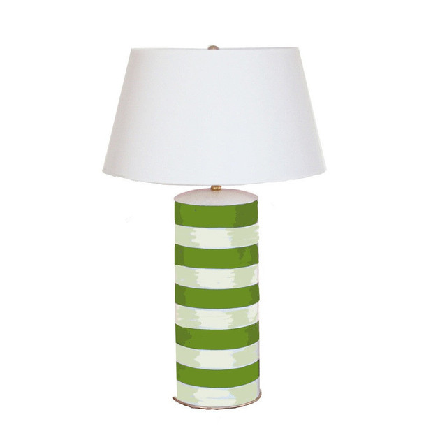 Dana Gibson - Green Striped Stacked Lamp