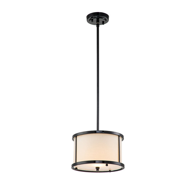 Lemuria 1 Light Duo-Mount Mini Pendant - Lacquered Black, White Shade Lemuria 1 Light Duo-Mount Mini Pendant - Lacquered Black, White Shade