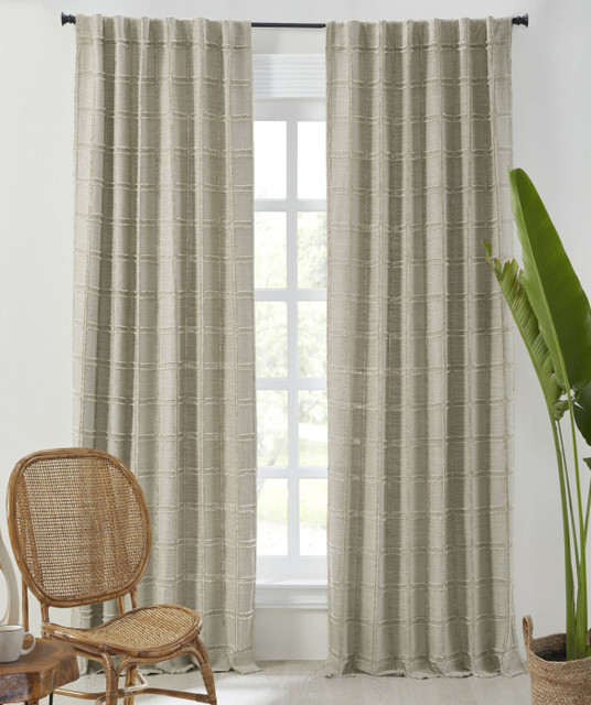 Chambers Linen Cotton Curtain in Natural by Ellora Casa by India's Heritage