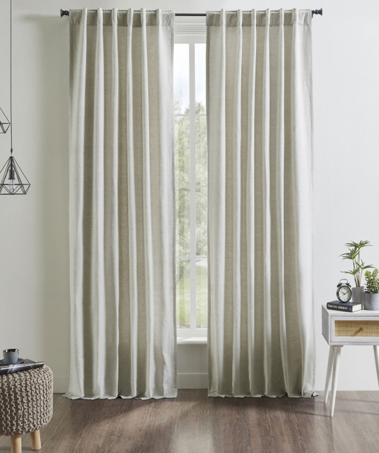 Kendall Linen Cotton Curtain in Mist by Ellora Casa by India's Heritage