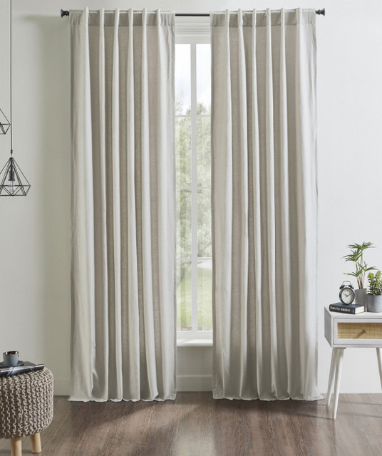 Kendall Linen Cotton Curtain in Natural by Ellora Casa by India's Heritage