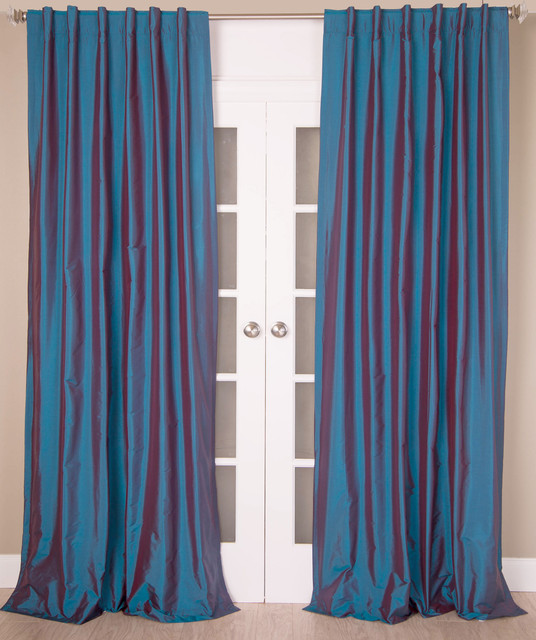 Valencia Faux Silk Taffeta Curtain in Seafoam Blue by India's Heritage Valencia Faux Silk Taffeta Curtain in Seafoam Blue by India's Heritage