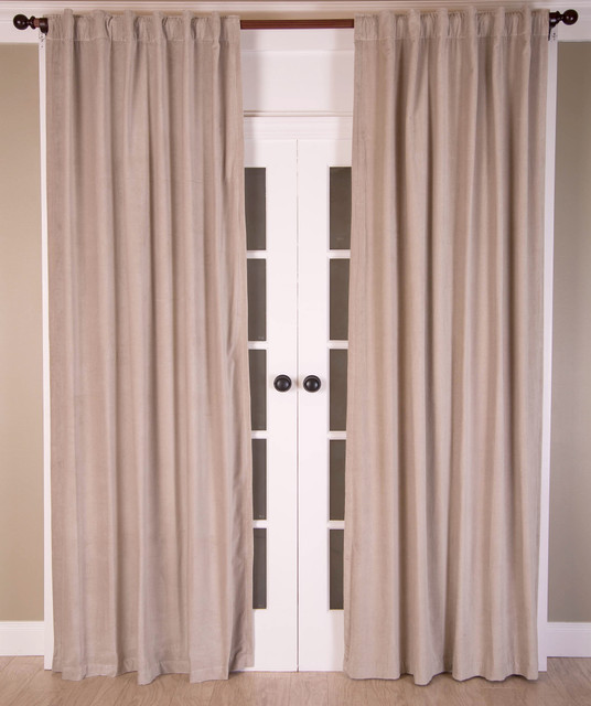 Lush Cotton Velvet Curtain in Oatmeal by India's Heritage Lush Cotton Velvet Curtain in Oatmeal by India's Heritage