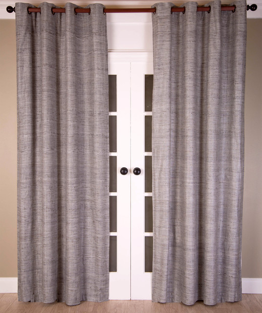 Raw Silk Curtain in Grey by India's Heritage Raw Silk Curtain in Grey by India's Heritage