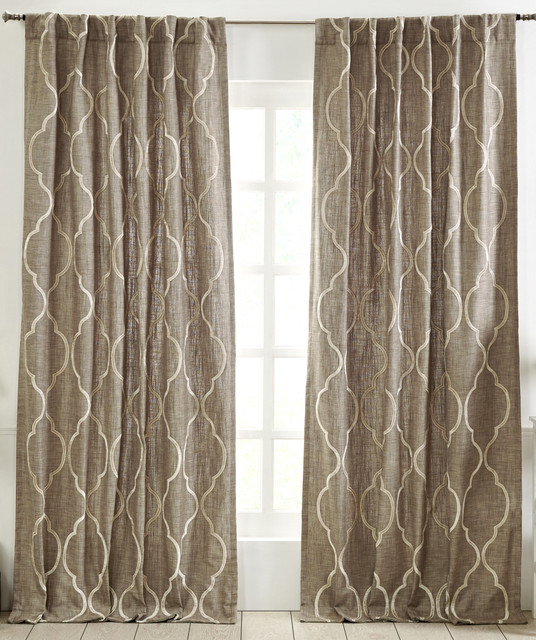 Cordoba Textured Linen Curtain in Brown by Ellora Casa by India's Heritage
