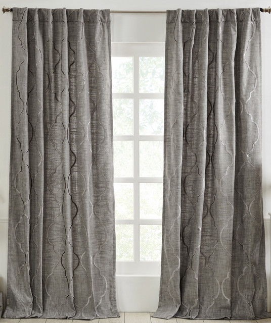 Cordoba Textured Linen Curtain in Grey by Ellora Casa by India's Heritage