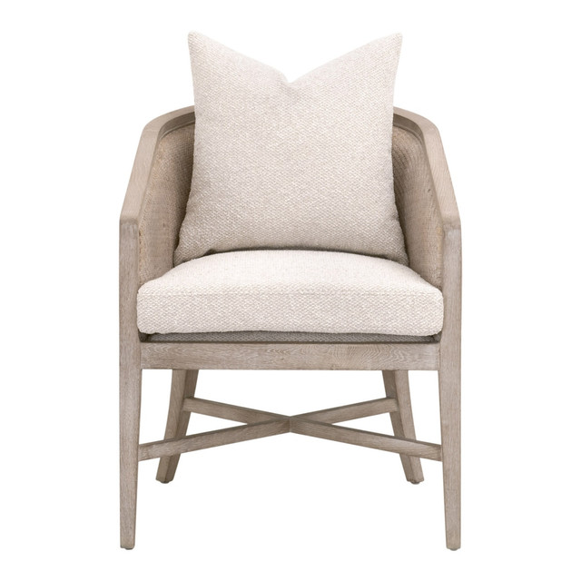 Essentials For Living - McGuire Arm Chair in Natural Gray Oak & Cane