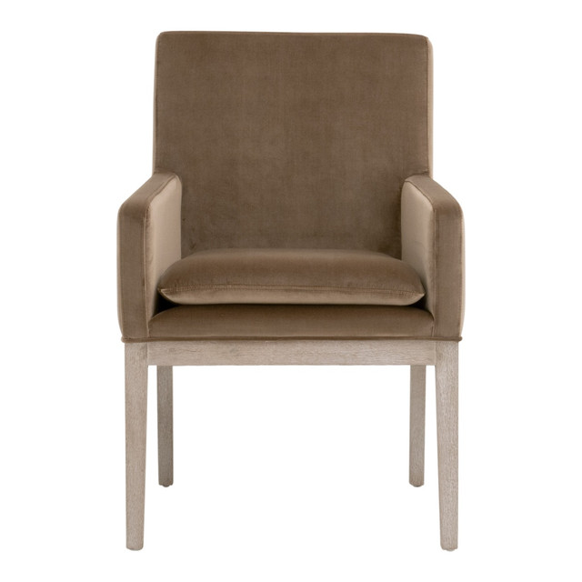 Essentials For Living - Drake Arm Chair in Caramel Velvet, Natural Gray Oak