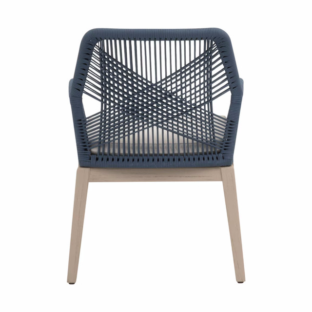 Essentials For Living - Loom Outdoor Arm Chair in Steel Blue Flat Rope