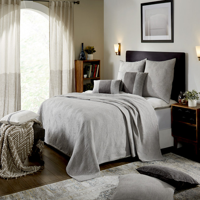 Park Coverlet in Grey by India's Heritage Park Coverlet in Grey by India's Heritage
