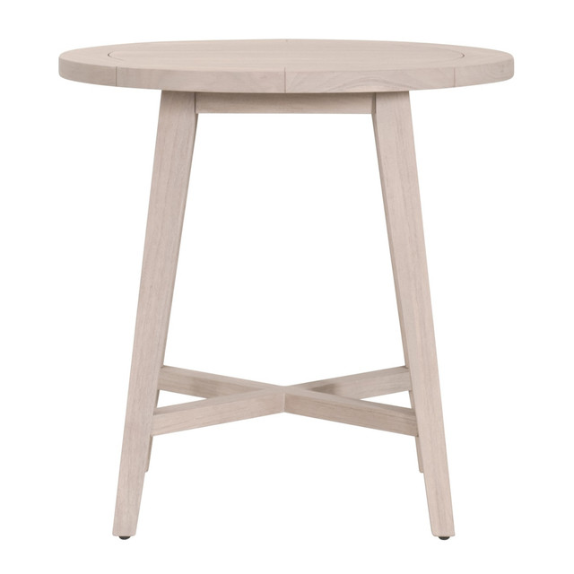 Essentials For Living - Carmel Outdoor 36" Round Counter Table, Washed Ever Teak