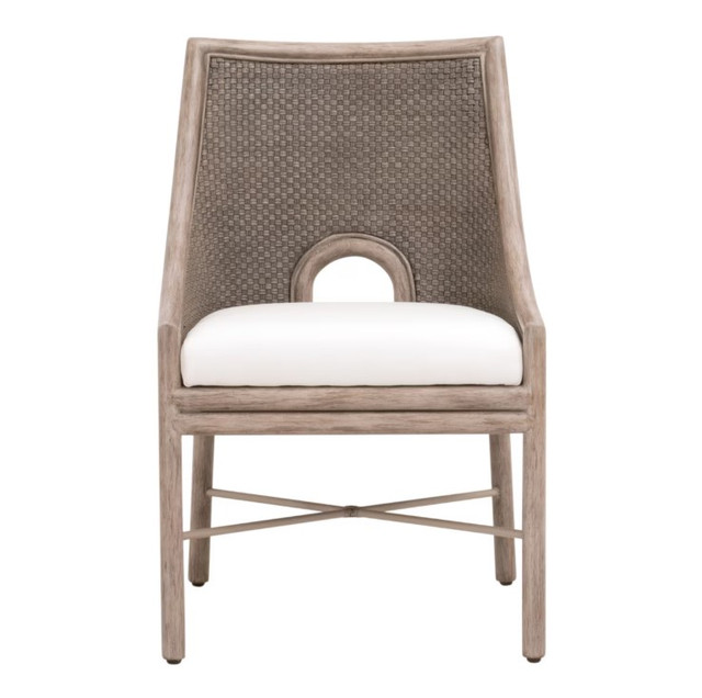 Essentials For Living Adamo Dining Chair in French Gray Cabana Loom, LiveSmart Peyton Pearl, French Gray Mahogany