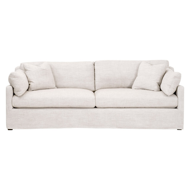 Essentials For Living  Lena 95" Slope Arm Slipcover Sofa - Bisque, Espresso