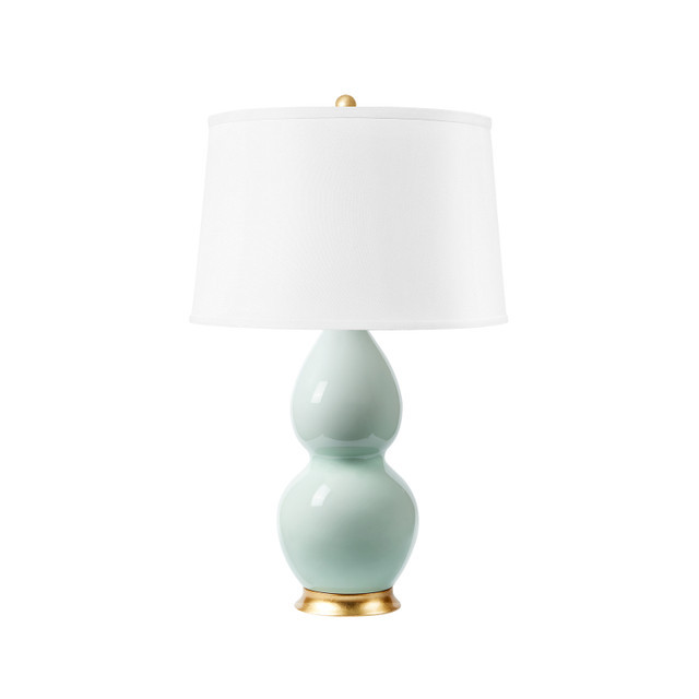 Villa & House - Shandy Lamp with 16" White Linen Shade - Pale Celadon
