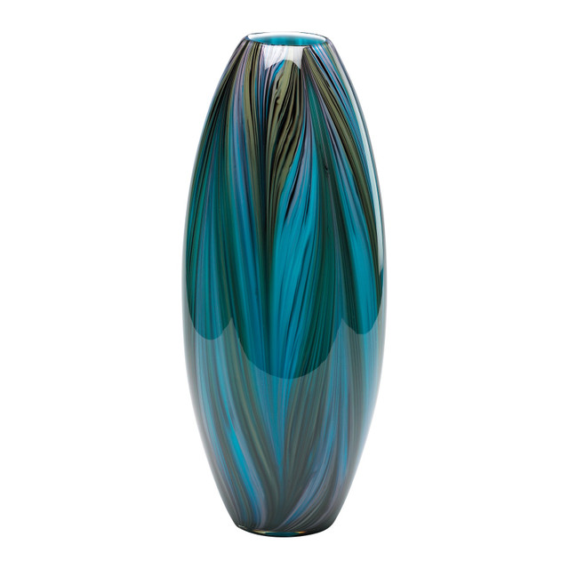 Peacock Feather Vase in Multi Colored Blue by Cyan Design Peacock Feather Vase in Multi Colored Blue by Cyan Design
