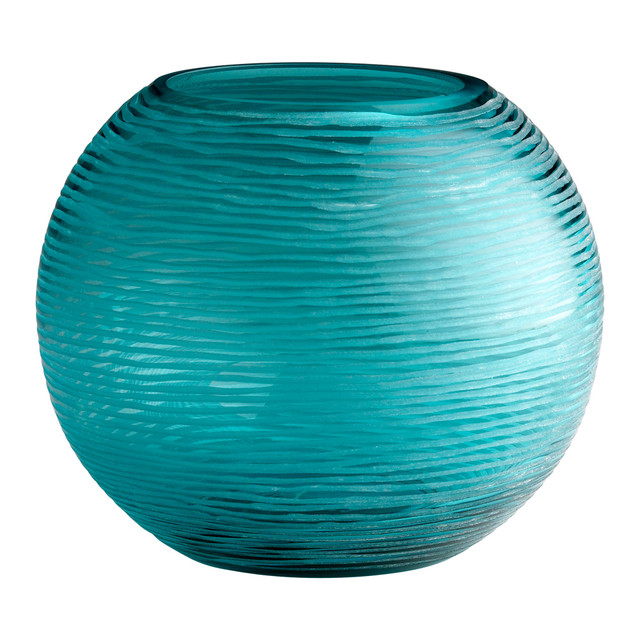 Large Round Libra Vase in Aqua by Cyan Design