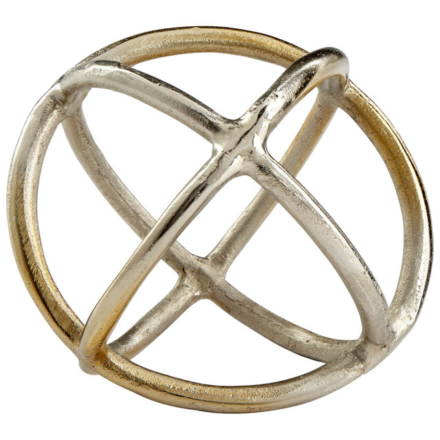 Jacks In Orbit Sphere in Nickel by Cyan Design