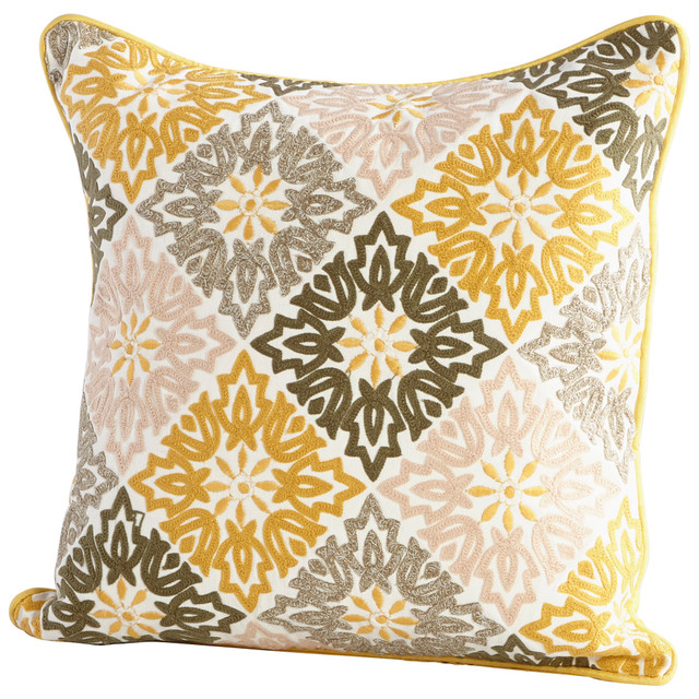 18 x 18 Pillow Cover in Yellow & Green by Cyan Design