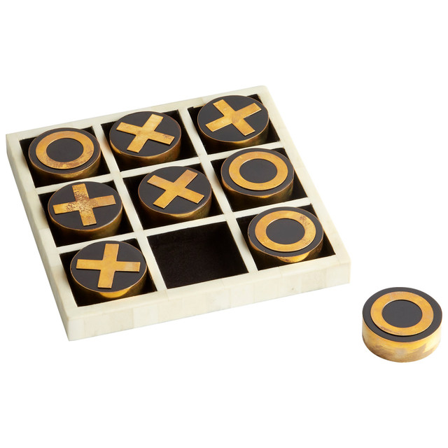 Noughts & Crosses Sculpture in Black, Gold and White by Cyan Design