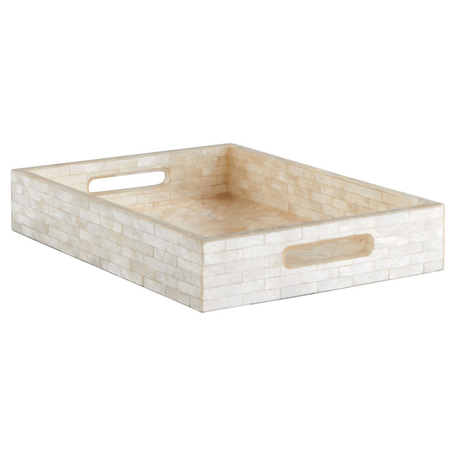 Small Triton Rectangle Tray in Pearl by Cyan Design