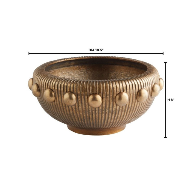 Batten Bowl in Antique Brass by Cyan Design