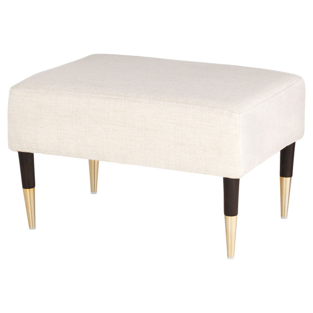 Oscar Ottoman in Cream Basket Weave in Dark Brown by Cyan Design Oscar Ottoman in Cream Basket Weave in Dark Brown by Cyan Design
