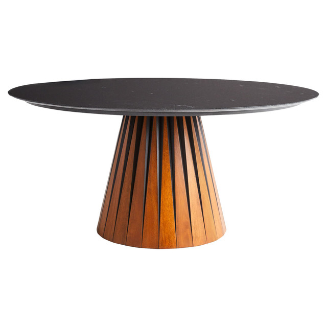 Bourbon Dining Table in Black Medium Brown by Cyan Design Bourbon Dining Table in Black Medium Brown by Cyan Design