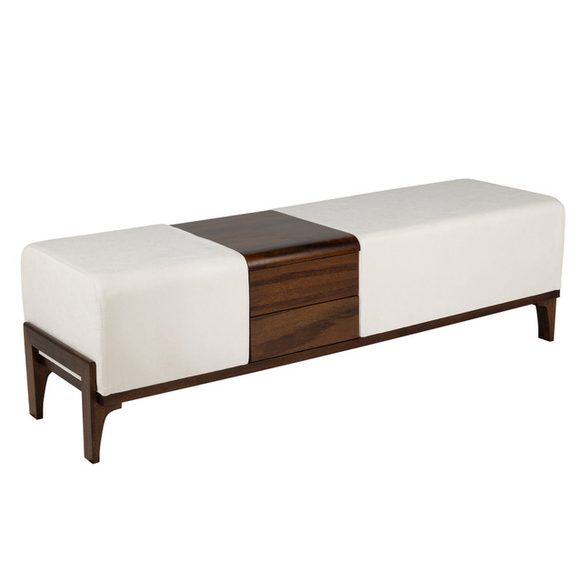 Noah Bench in Cream Chenille by Cyan Design