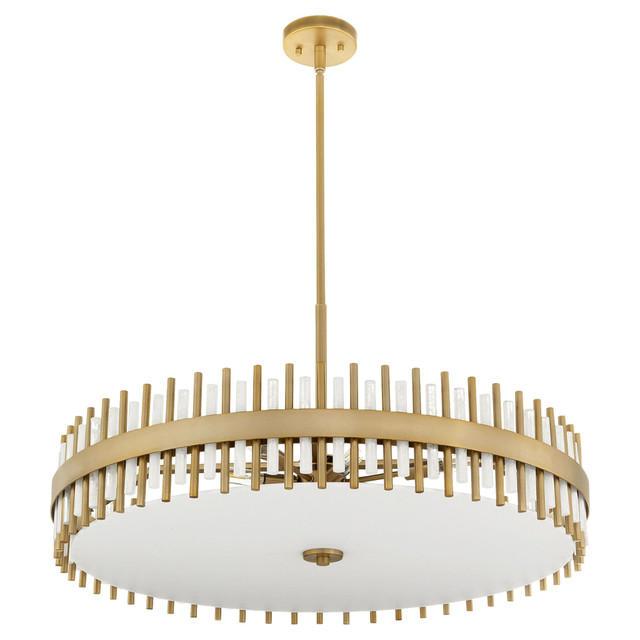 Cassio 8 Light Pendant in Aged Brass by Cyan Design