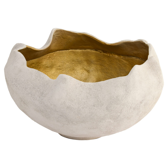Selene Deep Bowl in White & Gold by Cyan Design