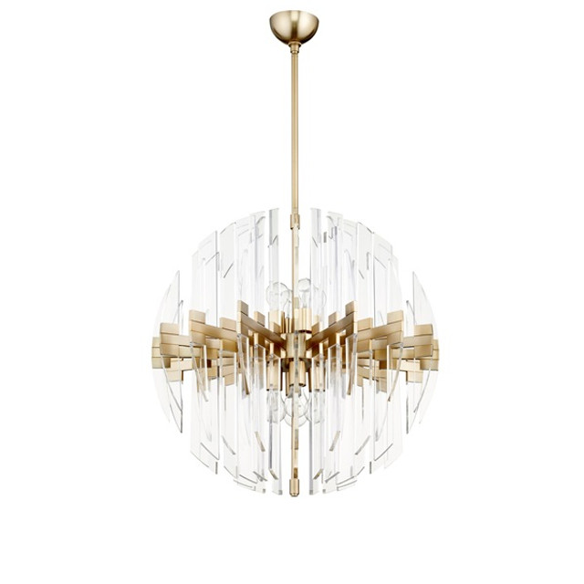 Zion 27″ Sphere 8-Light Pendant in Aged Brass by Cyan Design