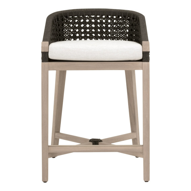 Essentials For Living - Montecito Outdoor Counter Stool in Anthracite Round Rope Essentials For Living - Montecito Outdoor Counter Stool in Anthracite Round Rope