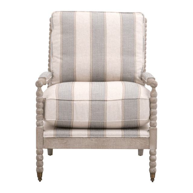 Essentials For Living - Rouleau Club Chair in Stanebridge-Pewter, Natural Gray Oak