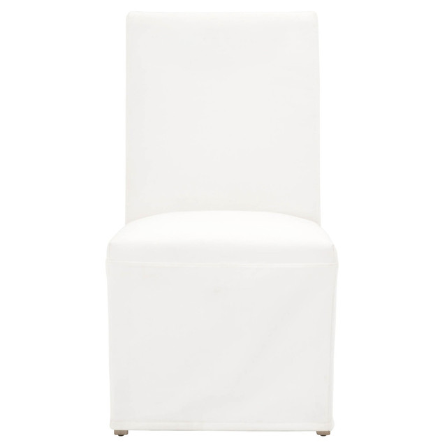 Essentials For Living Levi Slipcover Dining Chair in LiveSmart Peyton Pearl, Natural Gray Birch (Set of 2)