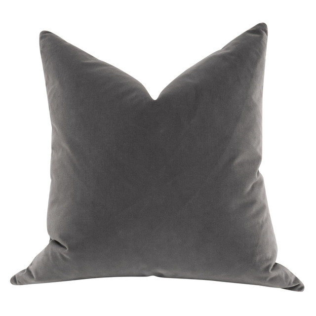 Essentials For Living - The Basic 26" Essential Euro Pillow in Dark Dove Velvet