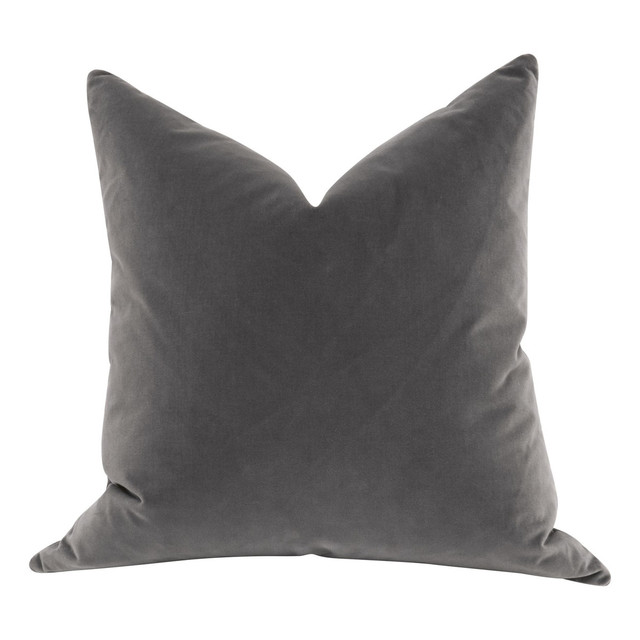 Essentials For Living - The Basic 22" Essential Pillow in Dark Dove Velvet Essentials For Living - The Basic 22" Essential Pillow in Dark Dove Velvet