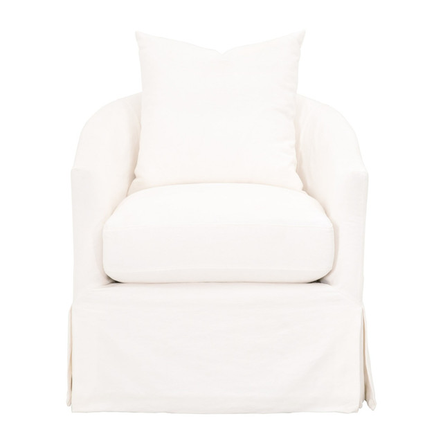 Essentials For Living - Faye Slipcover Swivel Club Chair in Cream Crepe Essentials For Living - Faye Slipcover Swivel Club Chair in Cream Crepe