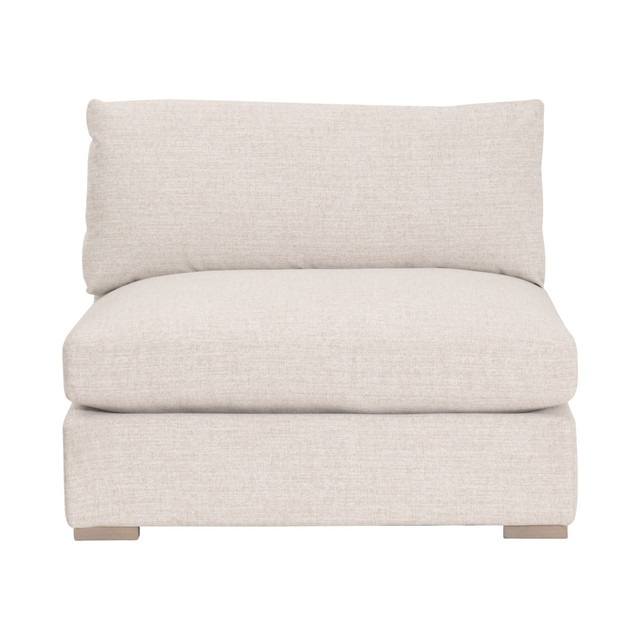 Essentials For Living - Newport Outdoor Modular 1-Seat Armless Chair in LiveSmart Shapiro-Sand, Desert Accoya Essentials For Living - Newport Outdoor Modular 1-Seat Armless Chair in LiveSmart Shapiro-Sand, Desert Accoya